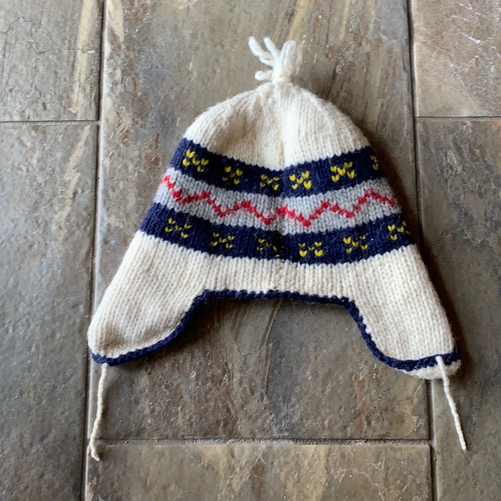 Hand knit wool hat